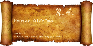 Mauter Alóma névjegykártya